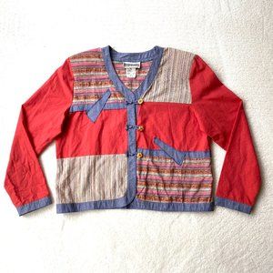 PETER POPOVITCH Vintage Womens Patchwork Blazer USA Size M